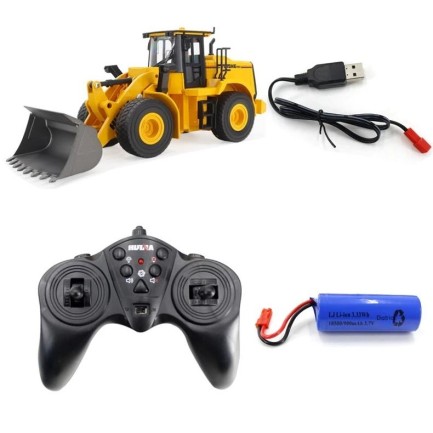HUINA 1552 1/14 10CH Kumandalı RC Model Wheel Loader Damper Dozer İş Makinesi - Thumbnail