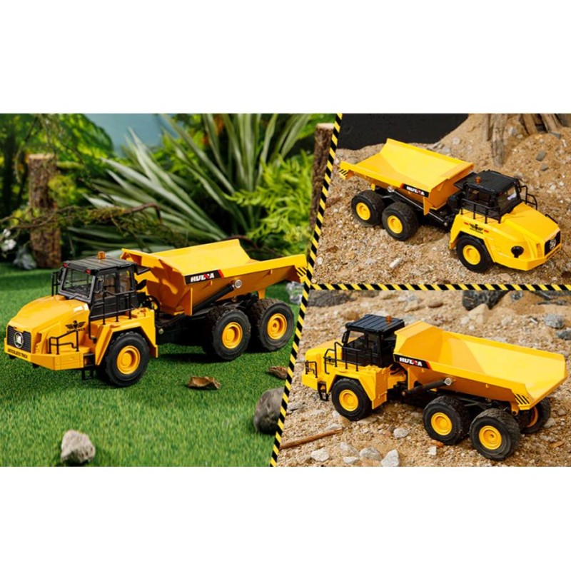 HUINA 1553 1/16 Yüksek Kalite 11CH RC Model Damperli Kamyon Uzaktan Kumandalı Çok Fonksiyonlu İş Makinesi -2.4G Sesli&Işıklı