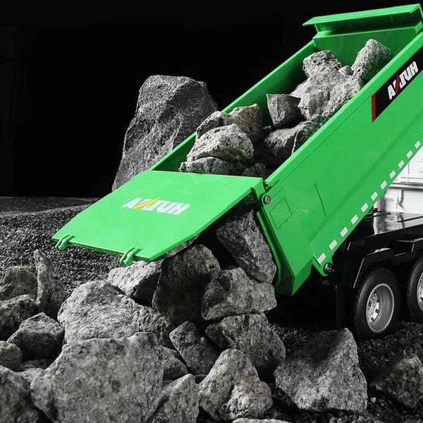 HUINA 1556 1/18 9CH RC Model Damperli Kamyon Kumandalı İş Makinesi 2.4G Full Fonksiyon Sesli ve Işıklı