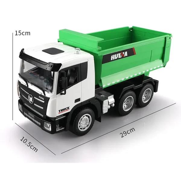 HUINA 1556 1/18 9CH RC Model Damperli Kamyon Kumandalı İş Makinesi 2.4G Full Fonksiyon Sesli ve Işıklı