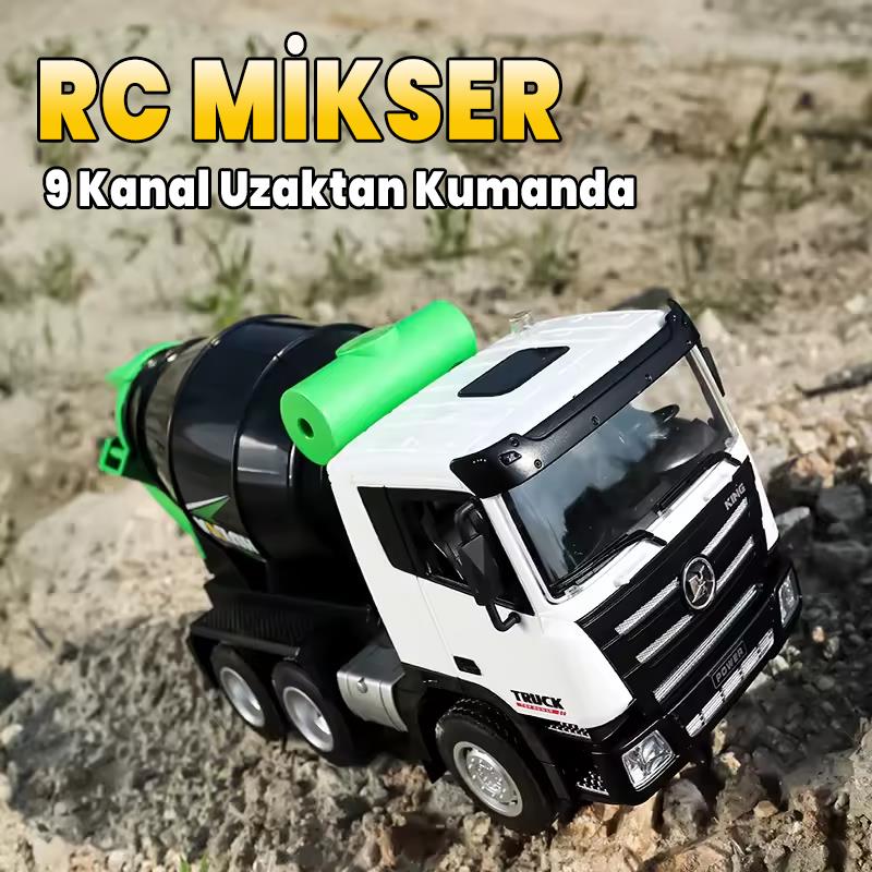 HUINA 1557 1/18 9CH RC Model Çimento Mikseri Kamyon Uzaktan Kumandalı İş Makinası - 2.4G Full Fonksiyon Sesli ve Işıklı