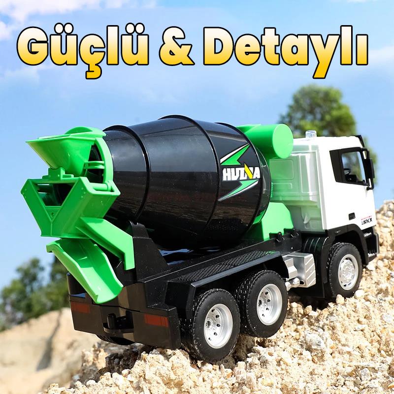 HUINA 1557 1/18 9CH RC Model Çimento Mikseri Kamyon Uzaktan Kumandalı İş Makinası - 2.4G Full Fonksiyon Sesli ve Işıklı