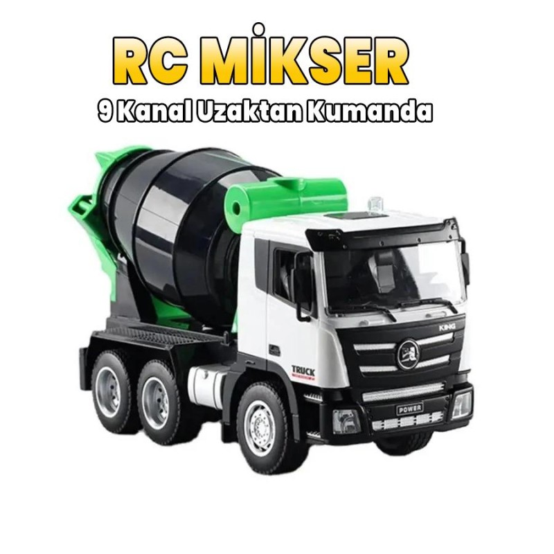 HUINA 1557 1/18 9CH RC Model Çimento Mikseri Kamyon Uzaktan Kumandalı İş Makinası - 2.4G Full Fonksiyon Sesli ve Işıklı