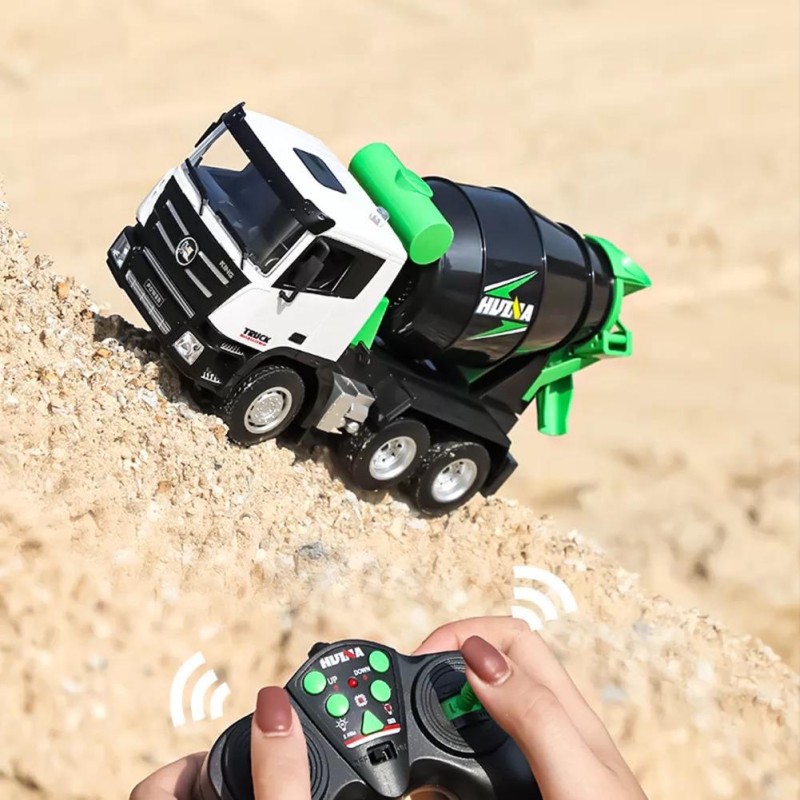 HUINA 1557 1/18 9CH RC Model Çimento Mikseri Kamyon Uzaktan Kumandalı İş Makinası - 2.4G Full Fonksiyon Sesli ve Işıklı