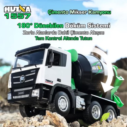 HUINA 1557 1/18 9CH RC Model Çimento Mikseri Kamyon Uzaktan Kumandalı İş Makinası - 2.4G Full Fonksiyon Sesli ve Işıklı - Thumbnail