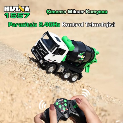 HUINA 1557 1/18 9CH RC Model Çimento Mikseri Kamyon Uzaktan Kumandalı İş Makinası - 2.4G Full Fonksiyon Sesli ve Işıklı - Thumbnail
