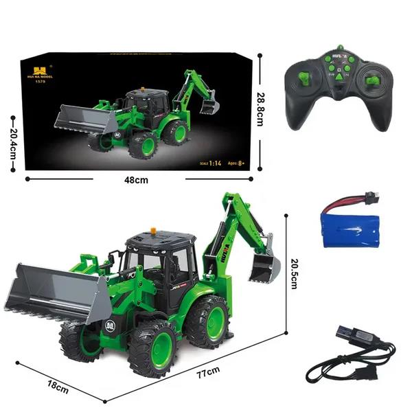 HUINA 1579 1/14 9CH RC Kumandalı İş Makinesi RC Model Wheel Loader Dozer Kamyon Kepçe Kazıcı 2.4Ghz Sesli ve Işıklı