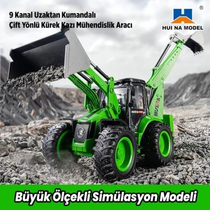 HUINA 1579 1/14 9CH RC Kumandalı İş Makinesi RC Model Wheel Loader Dozer Kamyon Kepçe Kazıcı 2.4Ghz Sesli ve Işıklı - Thumbnail