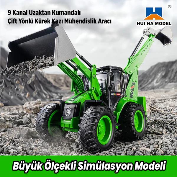 HUINA 1579 1/14 9CH RC Kumandalı İş Makinesi RC Model Wheel Loader Dozer Kamyon Kepçe Kazıcı 2.4Ghz Sesli ve Işıklı