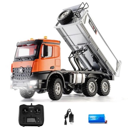 HUINA - HUINA 1598 1/14 23CH FULL METAL RC RC Model Profesyonel Uzaktan Kumandalı Damperli Kamyon İş Makinası - 2.4G Full Fonksiyon Sesli ve Işıklı