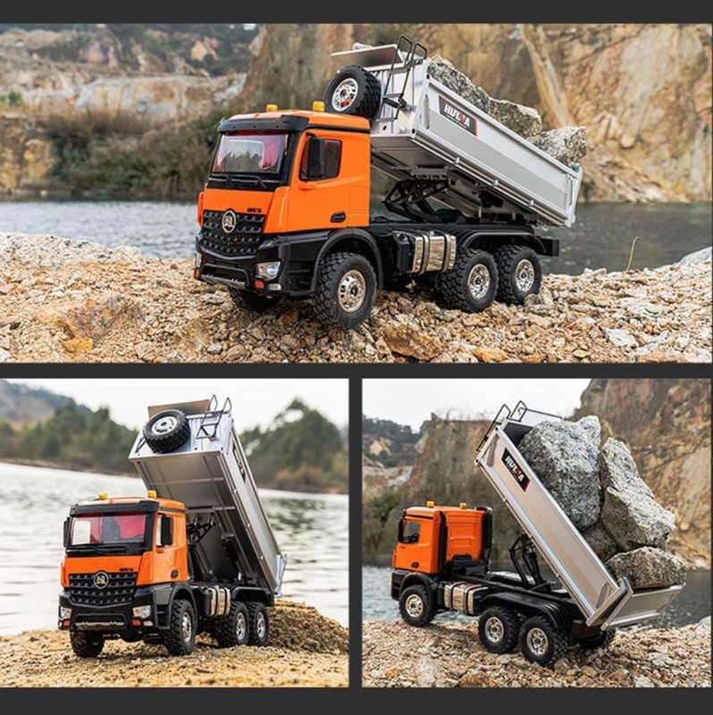 HUINA 1598 1/14 23CH FULL METAL RC RC Model Profesyonel Uzaktan Kumandalı Damperli Kamyon İş Makinası - 2.4G Full Fonksiyon Sesli ve Işıklı