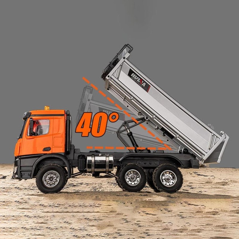 HUINA 1598 1/14 23CH FULL METAL RC RC Model Profesyonel Uzaktan Kumandalı Damperli Kamyon İş Makinası - 2.4G Full Fonksiyon Sesli ve Işıklı