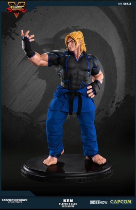 Sideshow Collectibles - Ken Masters Player 2 Blue 1:4 Scale Statue Pop Culture Shock