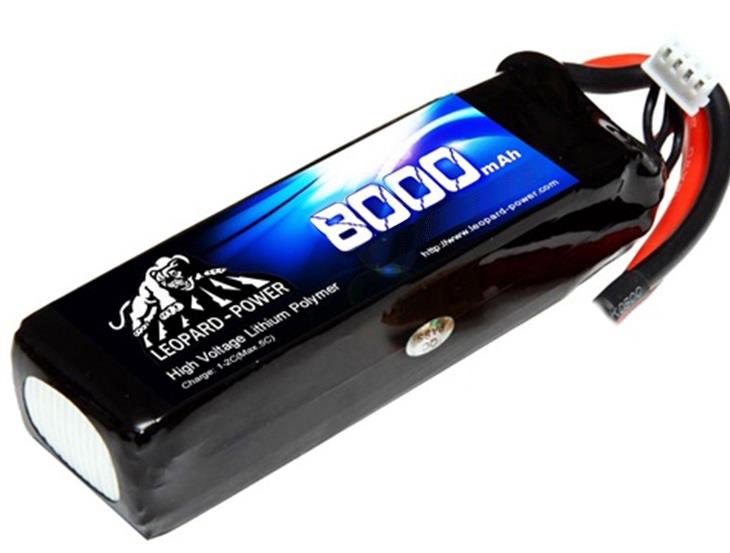 Leopard Power 8000 mAh 11.1V 3S 25C UAV/Multirotor/Drone Şarjlı Li-Po Lityum Polimer Lipo Batarya Pil