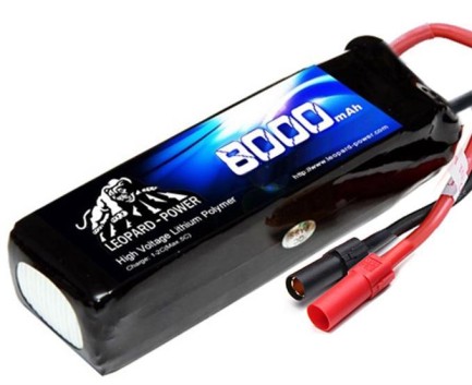 Leopard Power 8000 mAh 14.8V 4S 25C UAV/Multirotor/Drone Şarjlı Li-Po Lityum Polimer Lipo Batarya Pil - Thumbnail