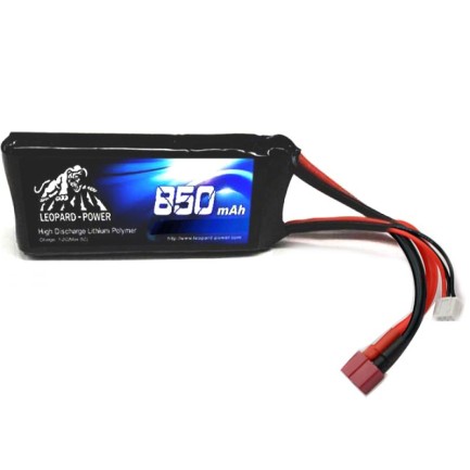 Leopard Power - Leopard Power 850 mAh 11.1V 3S 30C Lipo Batarya Pil T Plug