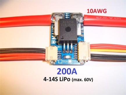 Mauch 076 HS Current Sensor HV 200A 4-14S / 2x10cm 10AWG - Thumbnail