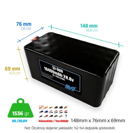 MaxAmps 10400 mAh 8S 4P 28.8v Lityum İon Li-İon Batarya Pil - Thumbnail