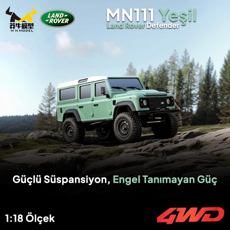 MN Model MN111 1/18 Land Rover Defender 110 4WD RC Crawler Uzaktan Kumandalı Araba Yeşil