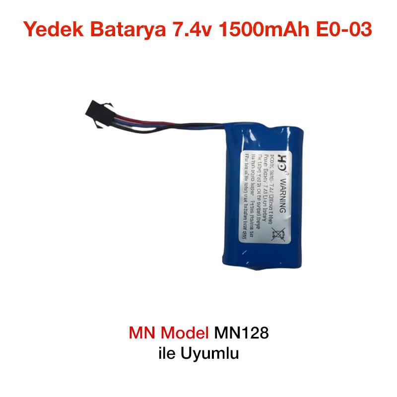 MN Model MN128 RC Uzaktan Kumandalı Araba İçin Yedek Batarya Pil 7.4v 1500mAh E0-03