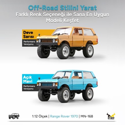 MN Model MN168 1/12 Range Rover Classic 1970 4WD Crawler Offroad Uzaktan Kumandalı Araba Arazi Aracı RC Model Car Truck RTR Açık Mavi MN-168 +Dahili Işık Seti - Thumbnail