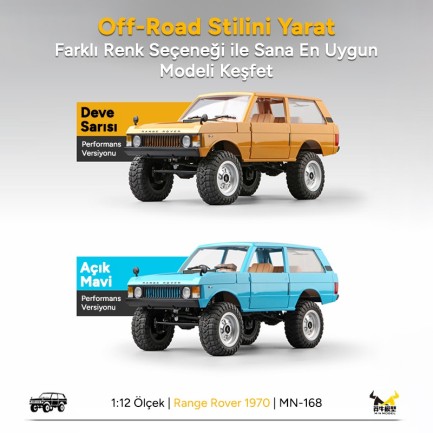 MN Model MN168 1/12 Range Rover Classic 1970 4WD Crawler Offroad Uzaktan Kumandalı Araba Arazi Aracı RC Model Car Truck RTR Sarı MN-168 +Dahili Işık Seti - Thumbnail
