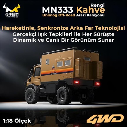 MN Model MN333 Offroad RC Crawler Uzaktan Kumandalı Araba Kahverengi - Thumbnail