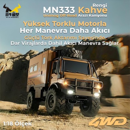 MN Model MN333 Offroad RC Crawler Uzaktan Kumandalı Araba Kahverengi - Thumbnail