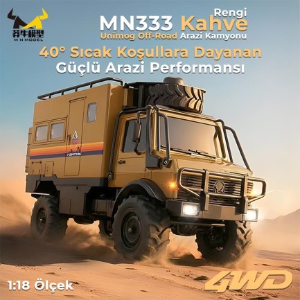 MN Model MN333 Offroad RC Crawler Uzaktan Kumandalı Araba Kahverengi - Thumbnail