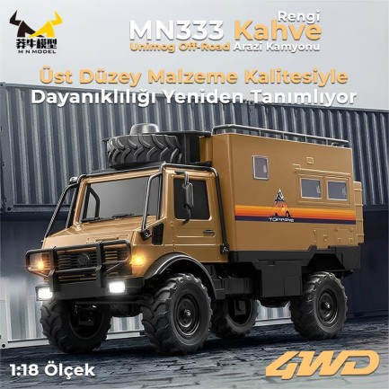 MN Model MN333 Offroad RC Crawler Uzaktan Kumandalı Araba Kahverengi - Thumbnail