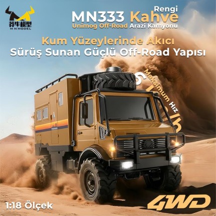 MN Model MN333 Offroad RC Crawler Uzaktan Kumandalı Araba Kahverengi - Thumbnail