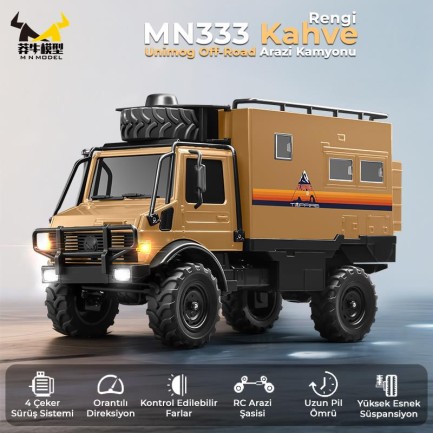MN Model MN333 Offroad RC Crawler Uzaktan Kumandalı Araba Kahverengi - Thumbnail