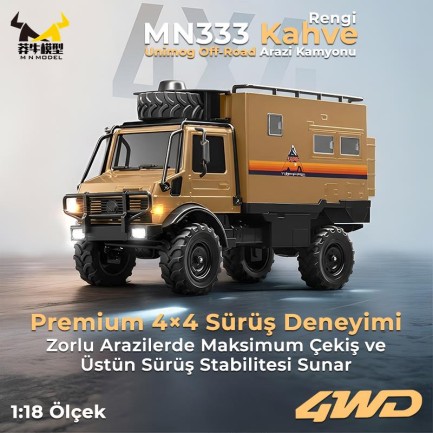 MN Model MN333 Offroad RC Crawler Uzaktan Kumandalı Araba Kahverengi - Thumbnail