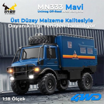MN Model MN333 Offroad RC Crawler Uzaktan Kumandalı Araba Mavi - Thumbnail