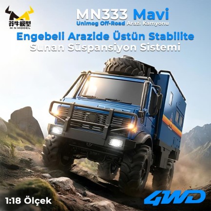 MN Model MN333 Offroad RC Crawler Uzaktan Kumandalı Araba Mavi - Thumbnail
