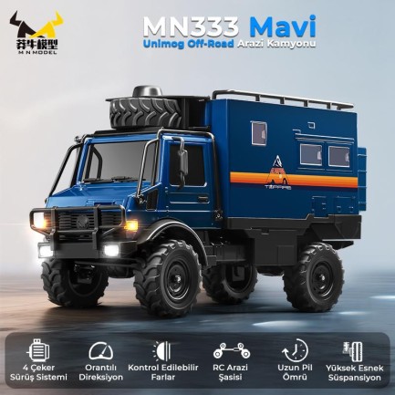 MN Model MN333 Offroad RC Crawler Uzaktan Kumandalı Araba Mavi - Thumbnail
