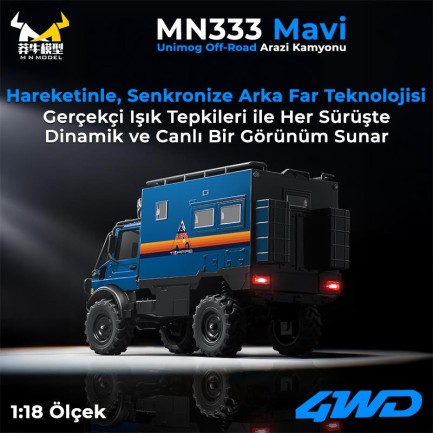 MN Model MN333 Offroad RC Crawler Uzaktan Kumandalı Araba Mavi - Thumbnail