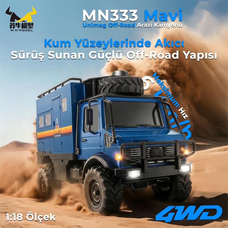 MN Model MN333 Offroad RC Crawler Uzaktan Kumandalı Araba Mavi