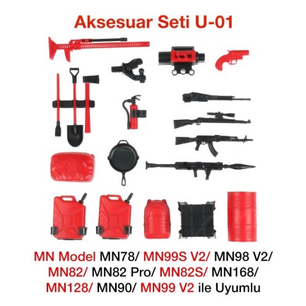 MN Model - MN Model MN78/MN99S V2/MN98 V2/MN82/MN82 Pro/MN82S/MN168/MN128/MN90/MN99 V2 İçin Aksesuar Seti U-01