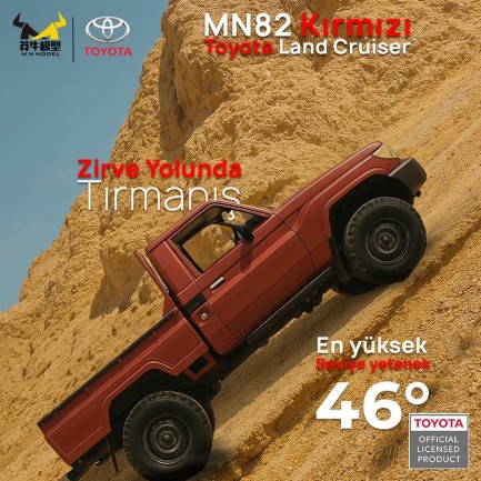 MN Model MN82 1/12 Toyota Land Cruiser LC79 4WD RC Model Crawler Offroad Uzaktan Kumandalı Araba Truck RTR Lisanslı Kırmızı+Dahili Işık Seti MN-82 - Thumbnail