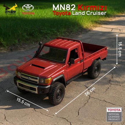 MN Model MN82 1/12 Toyota Land Cruiser LC79 4WD RC Model Crawler Offroad Uzaktan Kumandalı Araba Truck RTR Lisanslı Kırmızı+Dahili Işık Seti MN-82 - Thumbnail
