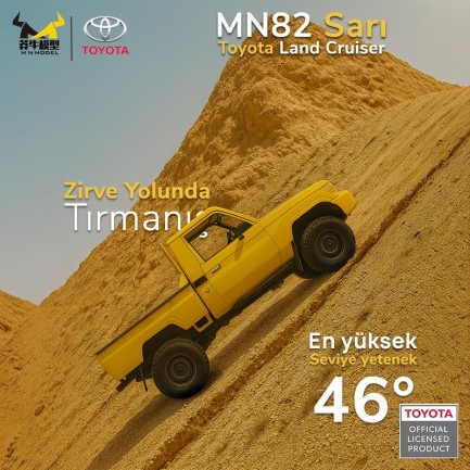 MN Model MN82 1/12 Toyota Land Cruiser LC79 4WD RC Model Crawler Offroad Uzaktan Kumandalı Araba Truck RTR Lisanslı Sarı+Dahili Işık Seti MN-82 - Thumbnail