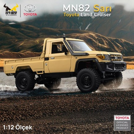 MN Model - MN Model MN82 1/12 Toyota Land Cruiser LC79 4WD RC Model Crawler Offroad Uzaktan Kumandalı Araba Truck RTR Lisanslı Sarı+Dahili Işık Seti MN-82