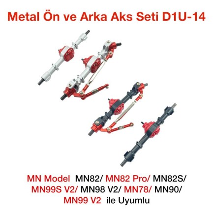 MN Model - MN Model MN82/MN82 Pro/MN82S/MN99S V2/MN98 V2/MN78/MN90/MN99 V2 İçin Metal Ön ve Arka Aks Seti D1U-14