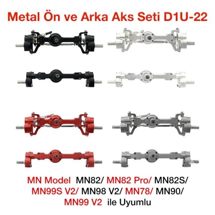 MN Model - MN Model MN82/MN82 Pro/MN82S/MN99S V2/MN98 V2/MN78/MN90/MN99 V2 İçin Metal Ön ve Arka Aks Seti D1U-22