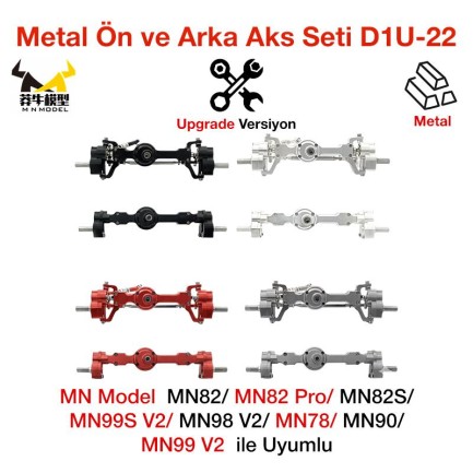 MN Model - MN Model MN82/MN82 Pro/MN82S/MN99S V2/MN98 V2/MN78/MN90/MN99 V2 İçin Metal Ön ve Arka Aks Seti D1U-22