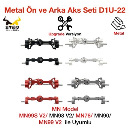 MN Model - MN Model MN99S V2/MN98 V2/MN90/MN99 V2/MN91 İçin Metal Ön ve Arka Aks Seti D1U-22