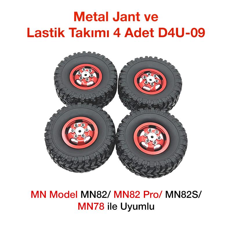 MN Model MN82/82 Pro/MN82S/MN78 Metal Jant ve Lastik Takımı 4 Adet D4U-09