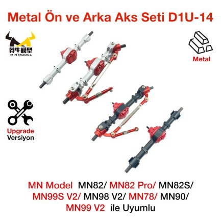 MN Model - MN Model MN82/MN82 Pro/MN82S/MN99S V2/MN98 V2/MN78/MN90/MN99 V2 İçin Metal Ön ve Arka Aks Seti D1U-14