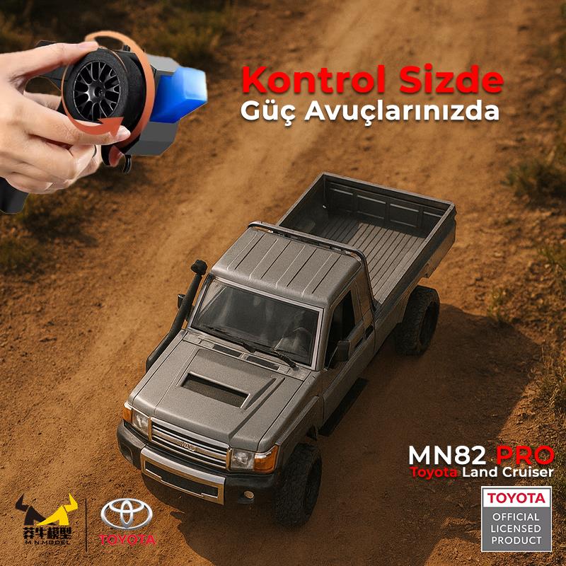 MN Model MN82 Pro 1/12 Toyota Land Cruiser LC79 4WD RC Model Crawler Offroad Truck Uzaktan Kumandalı Araba RTR Lisanslı Gümüş+Dahili Işık Seti MN-82